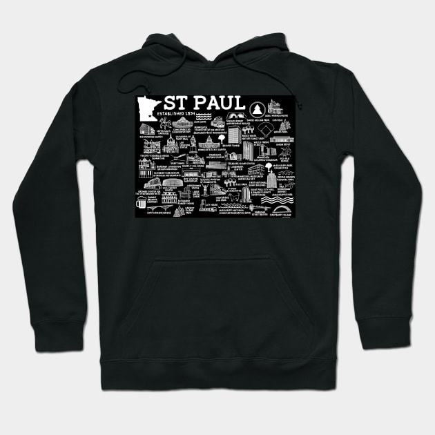 St Paul Map Hoodie by fiberandgloss